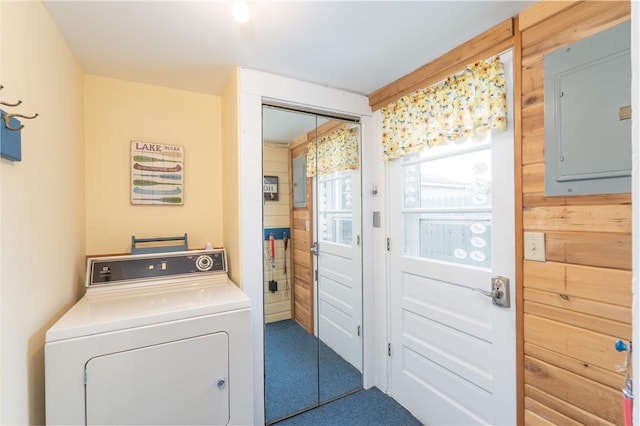 laundry room with washer / clothes dryer and electric panel