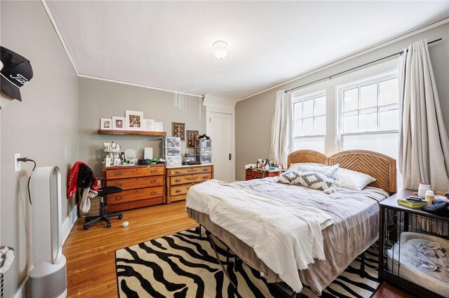 45 Juniper St, Rochester, NY 14610 - bedroom featuring light wood-style floors, ornamental molding, and a closet