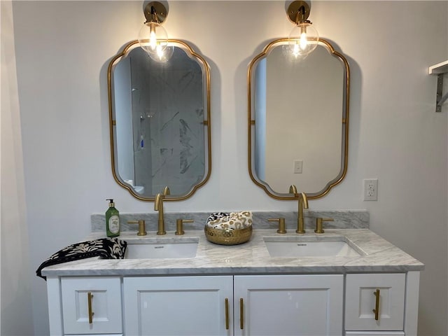 bathroom with double vanity