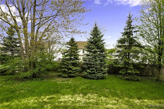 view of yard featuring fence