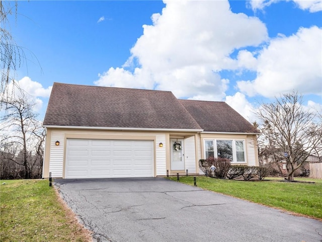 29 French Meadow Ln, Brighton, NY 14618 - cape cod home with driveway, an attached garage, a front lawn, and roof with shingles