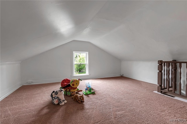 6043 Old Niagara Rd, Lockport Town, NY 14094 - additional living space featuring carpet, lofted ceiling, and baseboards