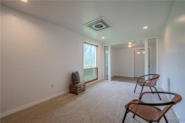 6043 Old Niagara Rd, Lockport Town, NY 14094 - sitting room with recessed lighting, baseboards, and carpet floors