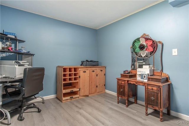 30204 County Route 179, Lyme, NY 13622 - office with wood finished floors, baseboards, and crown molding