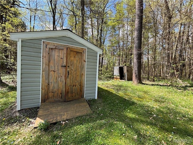 view of shed