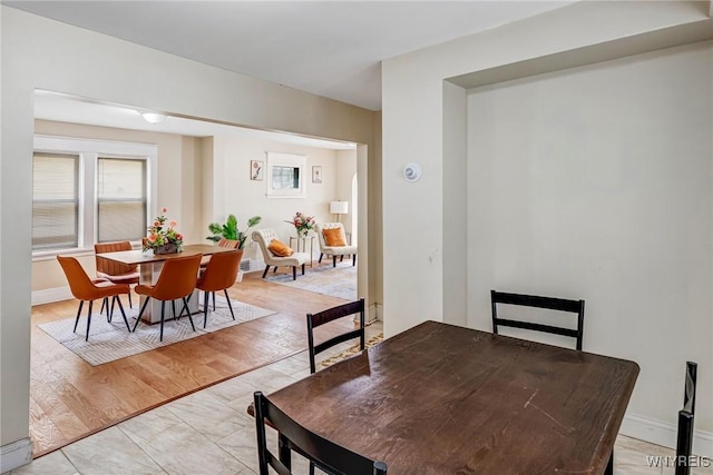 dining area with baseboards