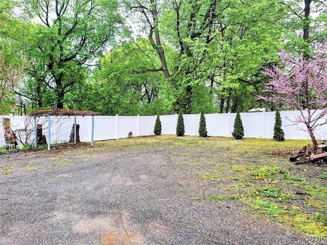 view of yard with fence