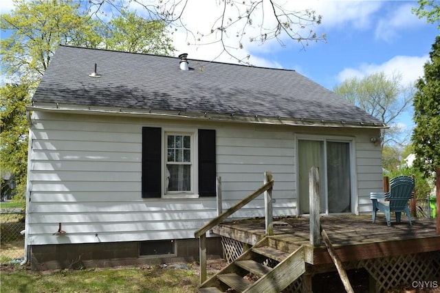 206 Marilyn Ave, Salina, NY 13212 - back of house featuring a deck and a shingled roof