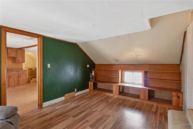 3542 Griffin Rd, Onondaga, NY 13215 - bonus room featuring wood finished floors, wood walls, and lofted ceiling