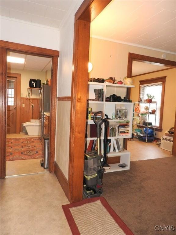 23 Paul St, Auburn, NY 13021 - hall featuring healthy amount of natural light and crown molding