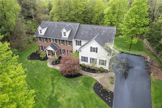 4314 Arbutus Dr, Pompey, NY 13104 - view from above of property with a heavily wooded area and a large body of water