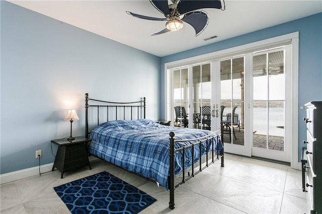 5088 E Lake Rd, Gorham, NY 14544 - bedroom featuring french doors, access to outside, multiple windows, and baseboards
