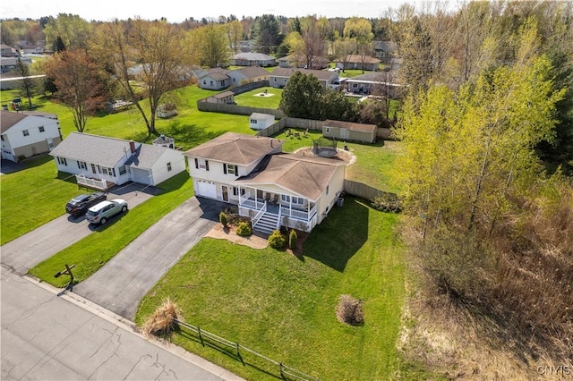 aerial perspective of suburban area