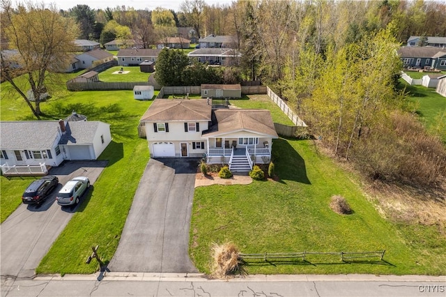 aerial perspective of suburban area