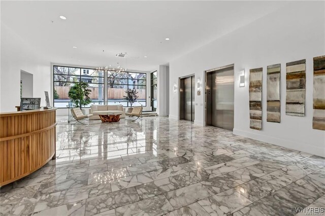 reception area featuring recessed lighting