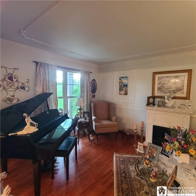 384 Flickerwood Rd, Kane-Borough, PA 16735 - living area featuring dark wood-style flooring and a fireplace