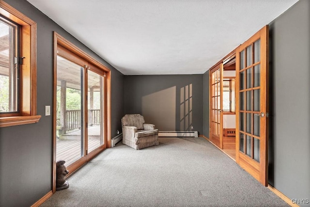 1826 Cardner Rd, Fabius, NY 13122 - unfurnished room with carpet floors, a baseboard heating unit, and baseboards