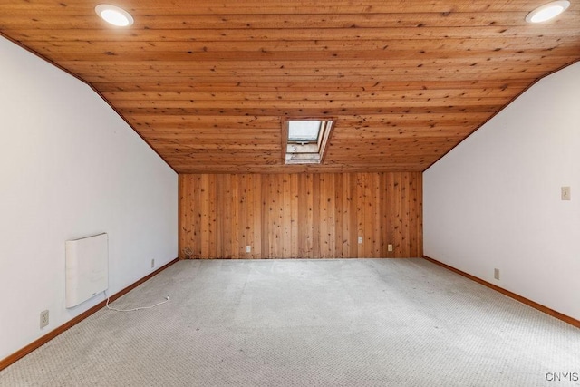 1826 Cardner Rd, Fabius, NY 13122 - bonus room featuring light colored carpet, wooden ceiling, baseboards, lofted ceiling, and recessed lighting