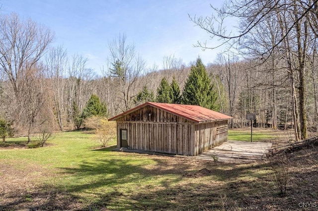 1826 Cardner Rd, Fabius, NY 13122 - view of outbuilding with a wooded view and an outdoor structure