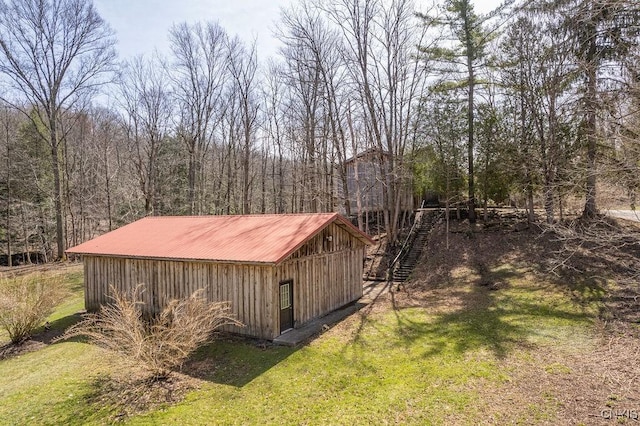 1826 Cardner Rd, Fabius, NY 13122 - view of outbuilding featuring an outdoor structure and stairway
