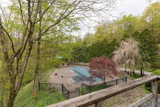 1826 Cardner Rd, Fabius, NY 13122 - view of home's community featuring a fenced backyard, a pool, and a patio