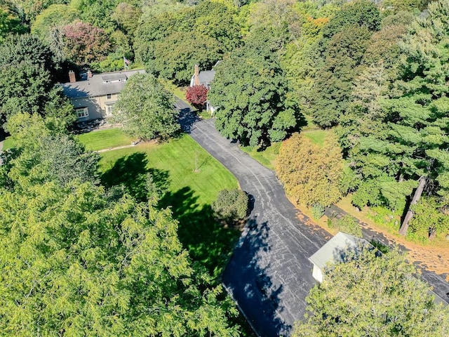 aerial overview of property's location featuring a forest
