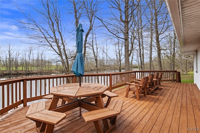 545 County Route 54, Schroeppel, NY 13132 - deck featuring a water view and outdoor dining space