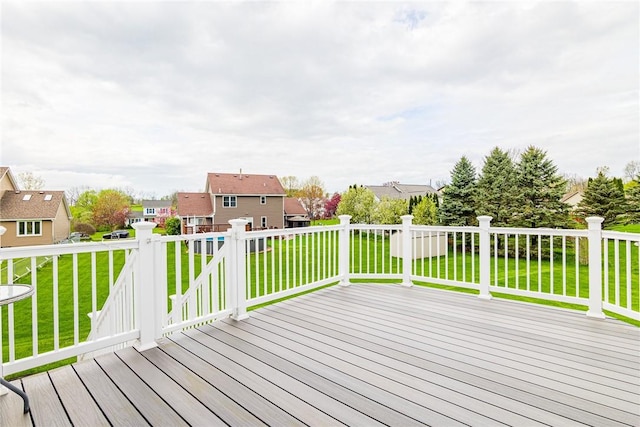 1430 Erie Station Rd, Henrietta, NY 14467 - deck with a residential view and a yard
