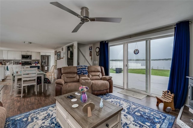17869 County Route 59, Brownville, NY 13634 - living room with light wood-type flooring and ceiling fan