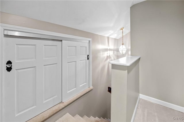 stairs with baseboards