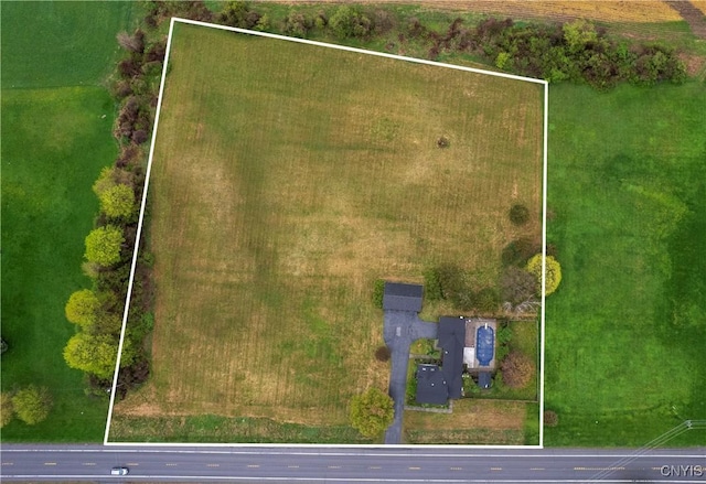 aerial overview of property's location with property boundaries highlighted