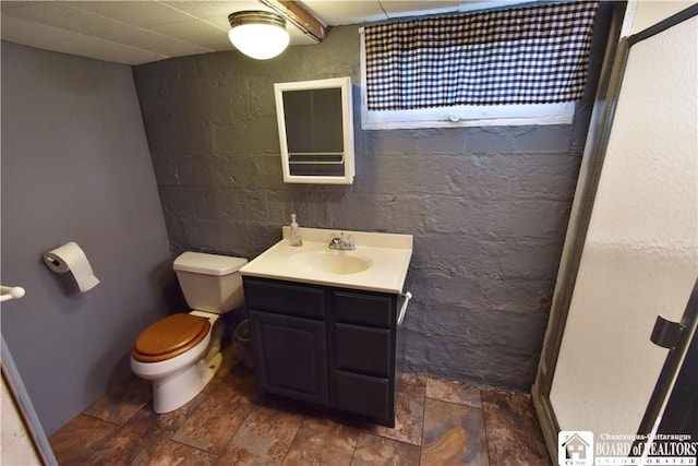 bathroom with toilet and vanity