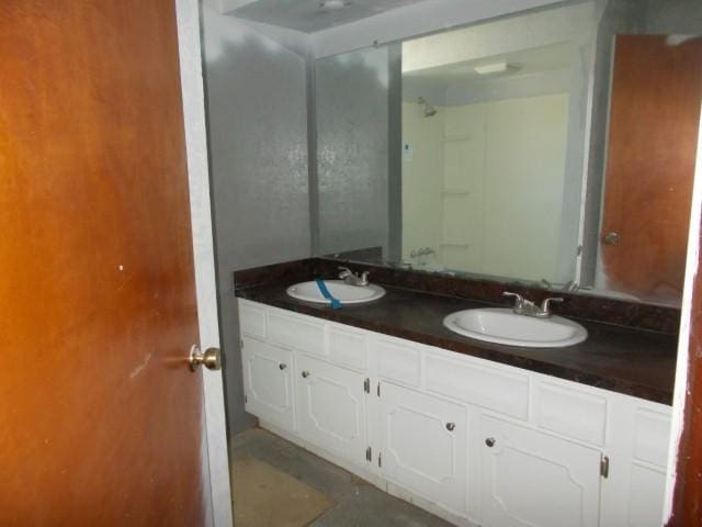 bathroom featuring double vanity