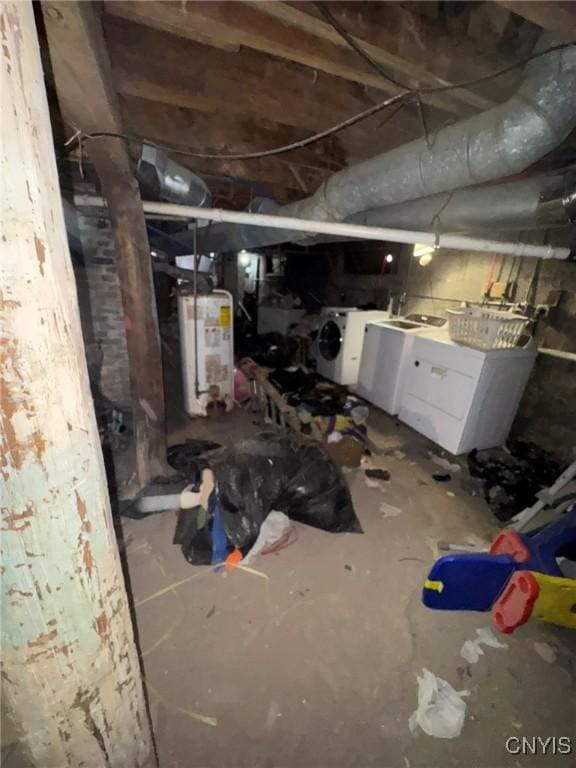 1322 S Ave Unit 24, Syracuse, NY 13207 - basement featuring water heater and washer and clothes dryer