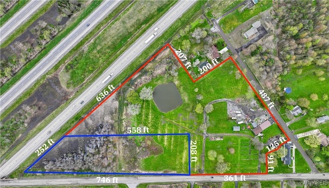 aerial map of property and surrounding area