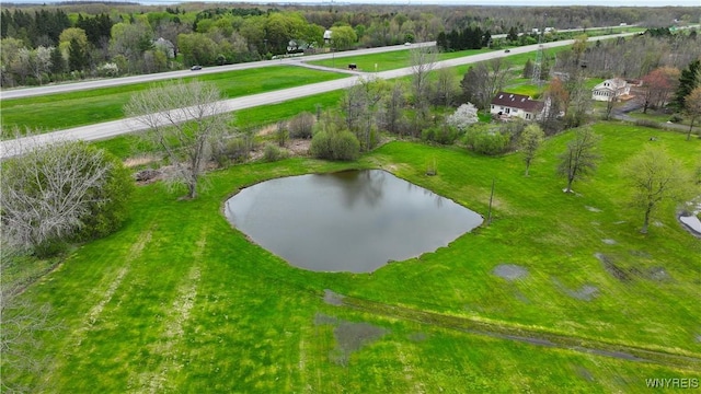 drone / aerial view of a nearby body of water