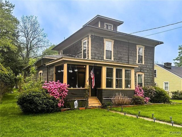 237 James St, Lenox, NY 13032 - view of front of property with a front yard and covered porch