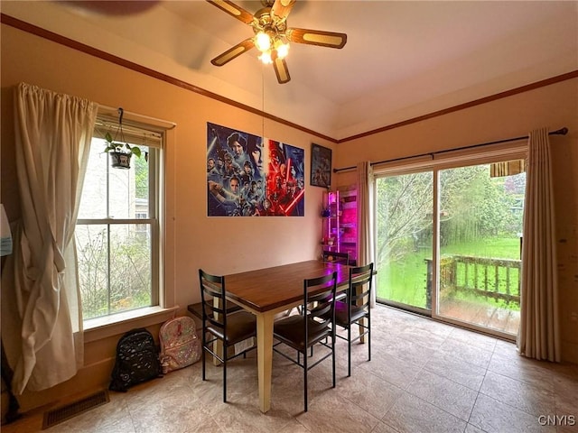 237 James St, Lenox, NY 13032 - dining area featuring plenty of natural light and ceiling fan