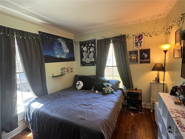 237 James St, Lenox, NY 13032 - bedroom with crown molding, multiple windows, and dark wood-style flooring
