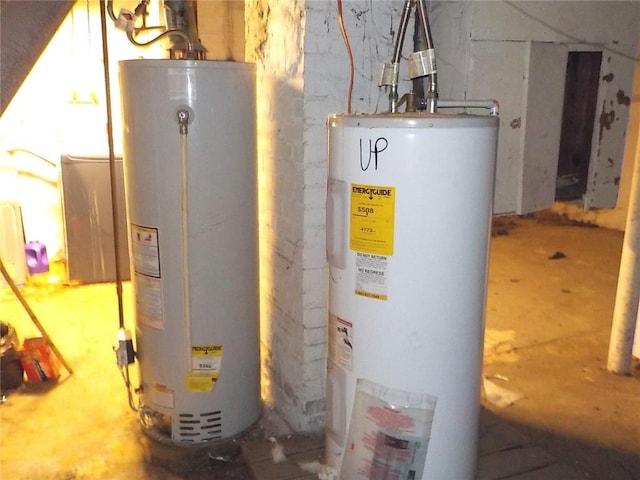 utilities with water heater and gas water heater