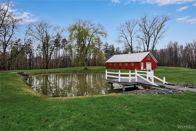 100 May Dr, Elma, NY 14059 - dock featuring a lawn and a water view