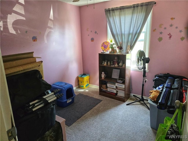 6943 Academy Ln, Lockport-Town, NY 14094 - interior space featuring carpet floors, baseboards, and a ceiling fan