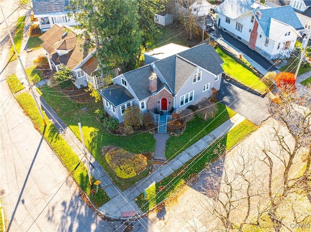aerial perspective of suburban area