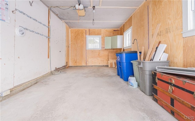 garage featuring a garage door opener