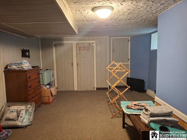 11 Prather Ave, Jamestown, NY 14701 - sitting room with carpet and wood walls