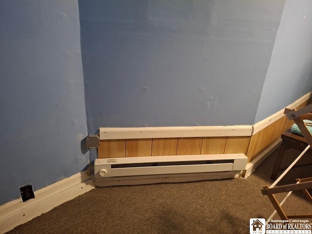 11 Prather Ave, Jamestown, NY 14701 - miscellaneous room with carpet, a baseboard radiator, and baseboards
