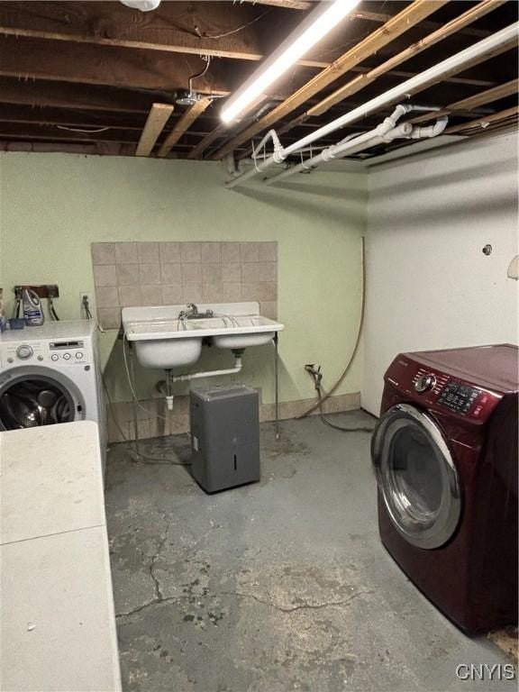 view of clothes washing area
