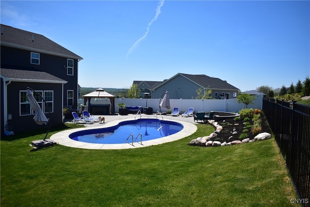 5546 Rolling Meadows Way, Camillus, NY 13031 - view of pool featuring a gazebo, a fenced backyard, and a patio area