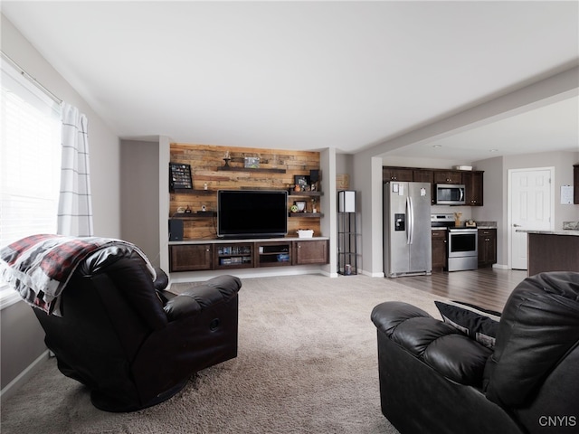 36395 Sarah Ln, Orleans, NY 13656 - carpeted living room with baseboards
