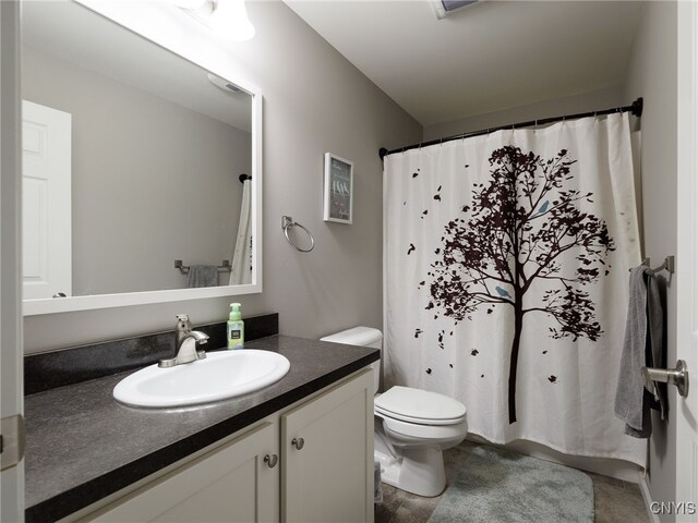 36395 Sarah Ln, Orleans, NY 13656 - full bath with toilet, vanity, and curtained shower